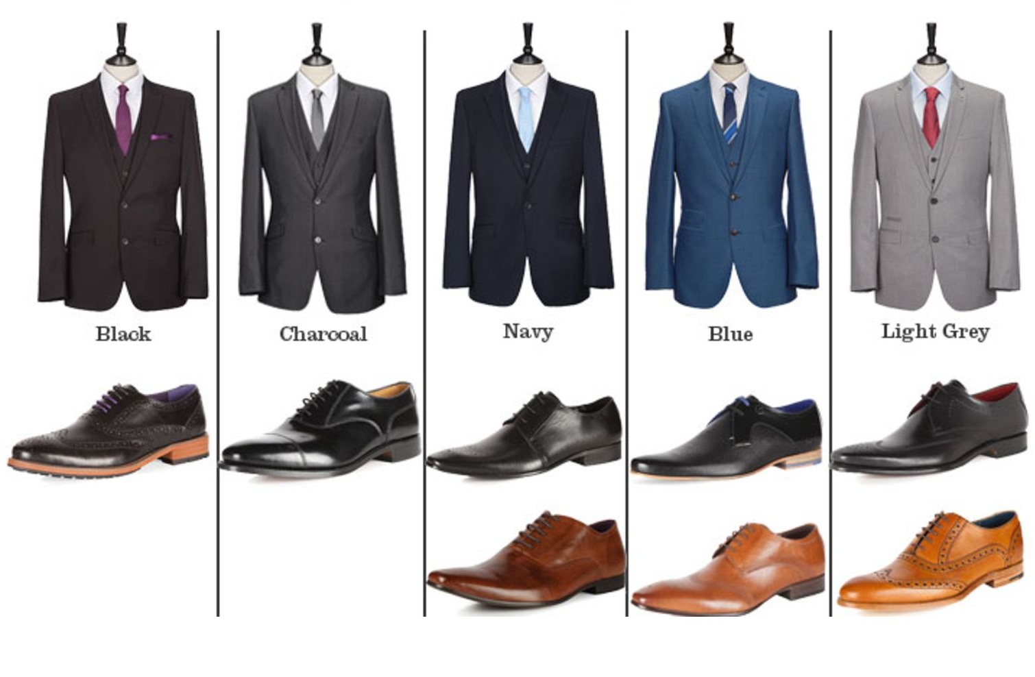 color of shoes with grey suit